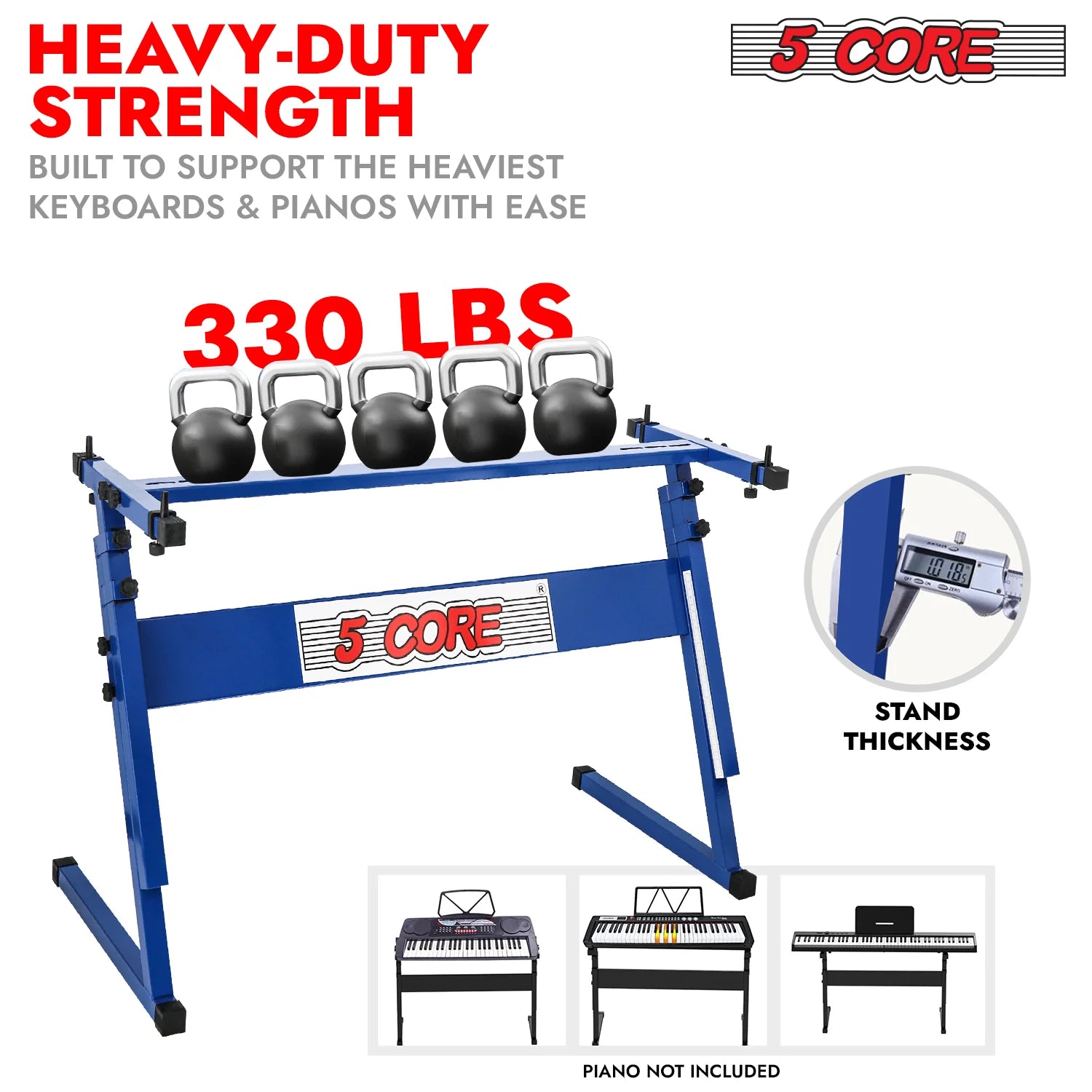 5 Core Keyboard Stand Z Style Height Adjustable Sturdy Piano Riser Lift Holder Stands
