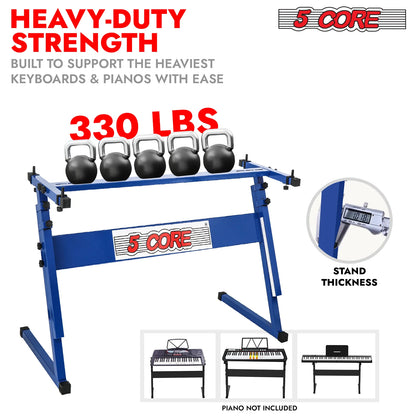5 Core Keyboard Stand Z Style Height Adjustable Sturdy Piano Riser Lift Holder Stands