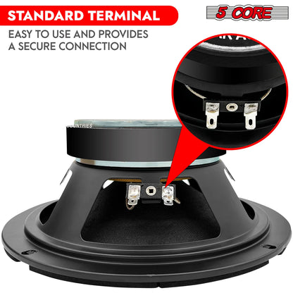 5Core 8 Inch Midrange Door Speaker 500W Subwoofer W Aluminum Bullet 8Ω Sub Woofer
