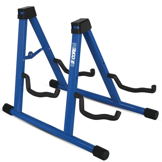 5Core Double Guitar Stand Floor Adjustable a Frame Folding Acoustic Electric Guitars Holder Stands
