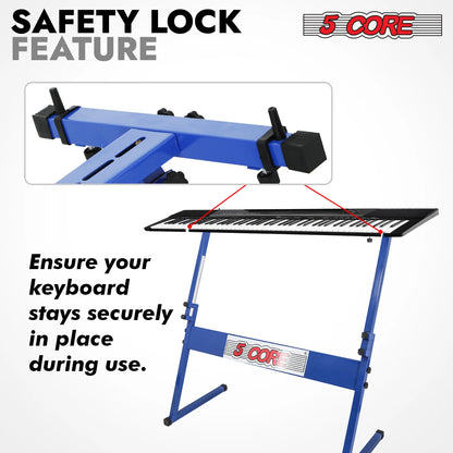 5 Core Keyboard Stand Z Style Height Adjustable Sturdy Piano Riser Lift Holder Stands