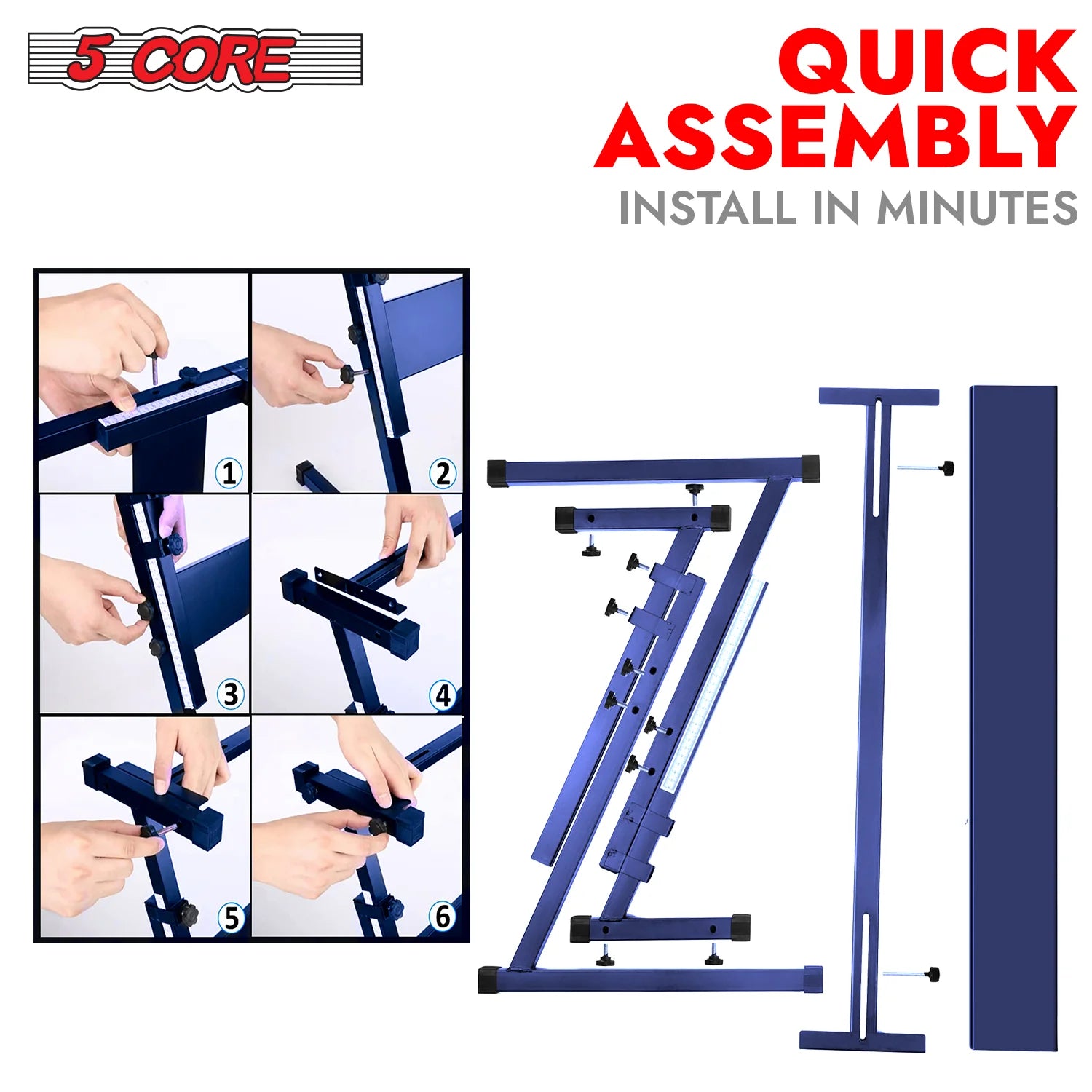 5 Core Keyboard Stand Z Style Height Adjustable Sturdy Piano Riser Lift Holder Stands